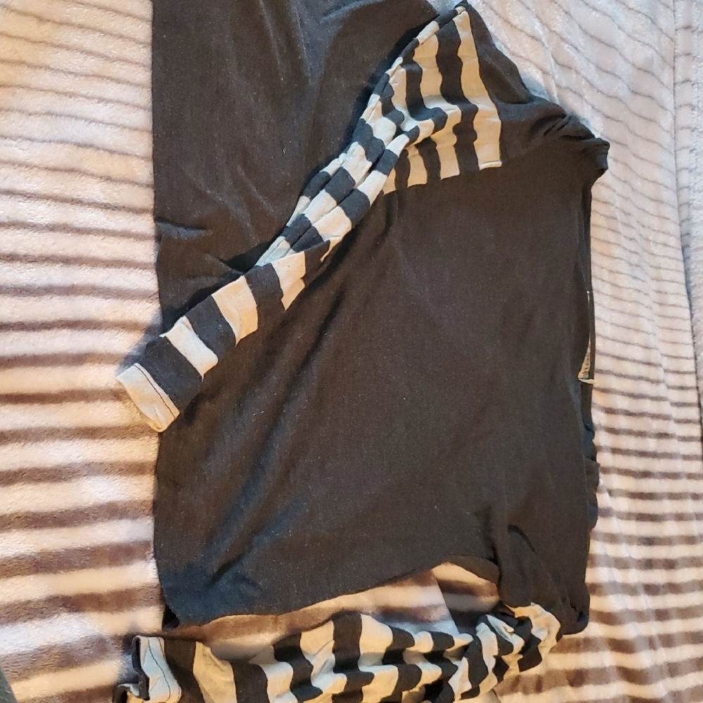 Michael Stars Black and Gray Striped Top
